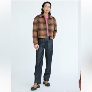 Aritzia Wilfred Brown Plaid Jacket